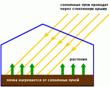 естествено отопление на оранжерията от слънцето