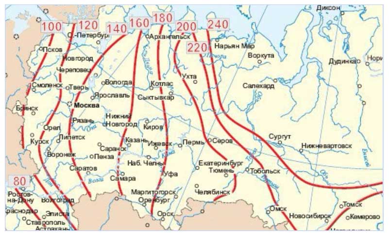 Карта на дълбочината на замръзване