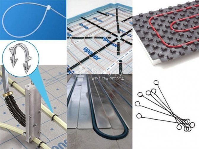 Différents types de fixations pour sols à eau chaude