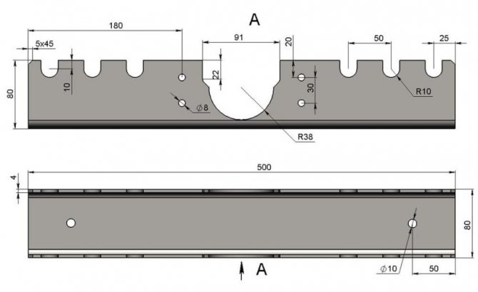 Étape 1: création de la base de la cintreuse de tuyaux à partir d'un canal en acier 80x80x4