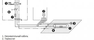 Схема на свързване на нагревателен кабел